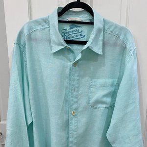 Men's Tommy Bahama Blue Long Sleeve Linen Shirt
